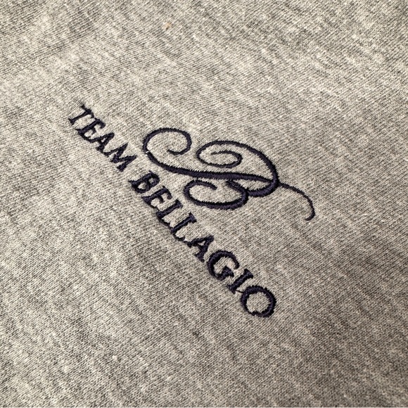 Team Bellagio Unisex Embroidered XL Hoodie Sweatshirt Navy/Gray - Picture 9 of 11